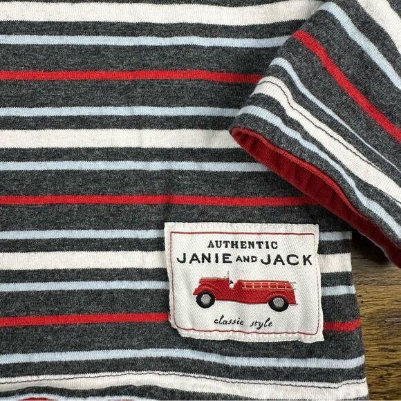 Janie and Jack Red Boys Fire Truck Reversible Tee - Picture 6 of 7